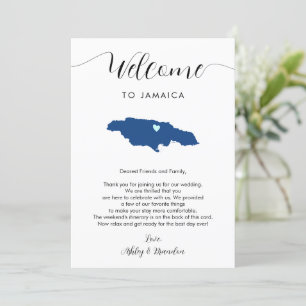 Jamaica Map Wedding Welcome Itinerary & Letter