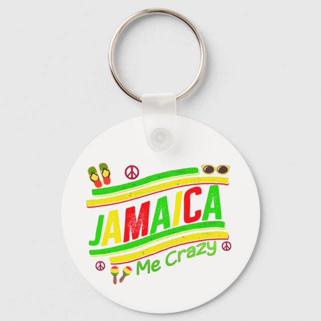 Jamaica Me Crazy Cruise Vacation Group Matching  Key Ring (Front)