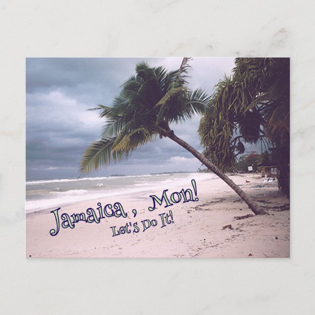 JAMAICA, MON!  LET'S DO IT! CUSTOMIZABLE  POSTCARD (Front)