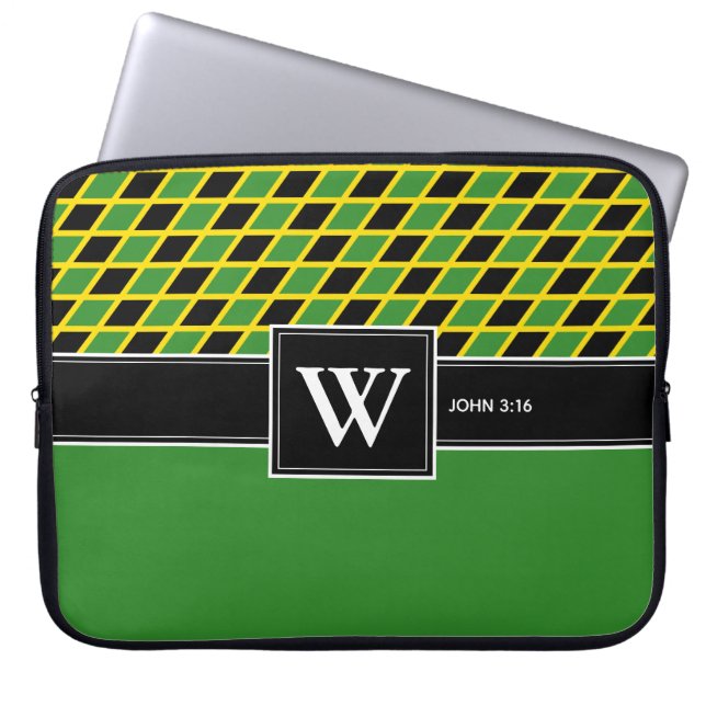JAMAICA Monogram Christian Scripture laptop Sleeve (Front)