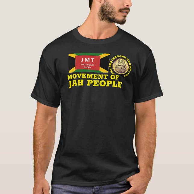 JAMAICA  MOVEMENT OF JAH PEOPLE Basic Dark T-Shirt (Front)