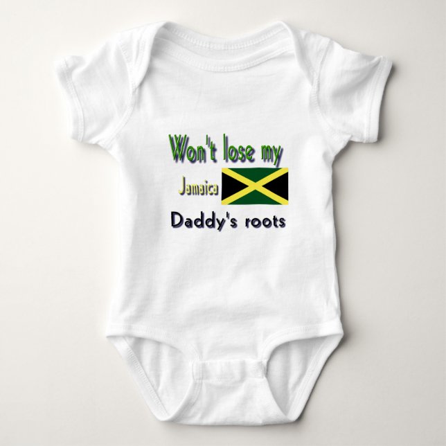 Jamaica my daddy's roots baby bodysuit (Front)