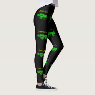 Jamaica National Colours Pattern Leggings