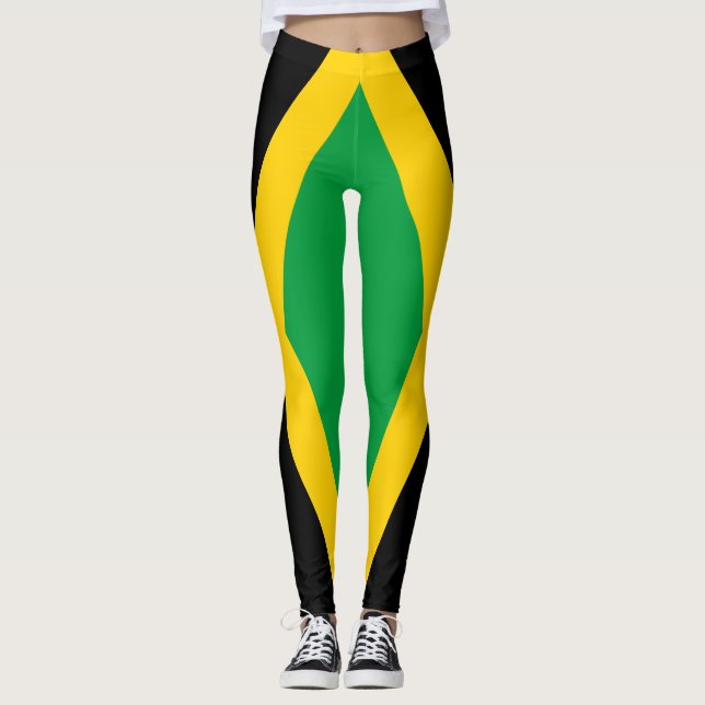 Jamaica National Flag Patriotic  Leggings (Front)