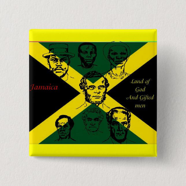 jamaica national hero 15 cm square badge (Front)