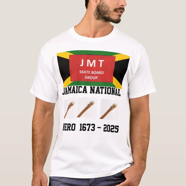 JAMAICA NATIONAL HERO. Basic Dark T-Shirt (Front)