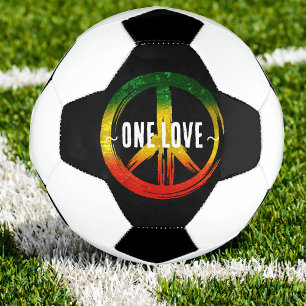Jamaica One Love Rasta Colour Peace Symbol Jamaica Soccer Ball