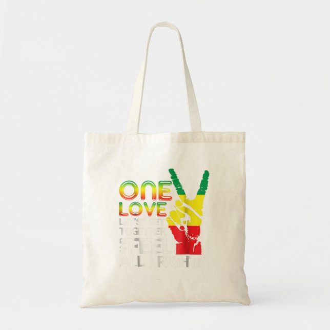 Jamaica One Love Reggae Caribbean Music Pride Fla Tote Bag (Front)