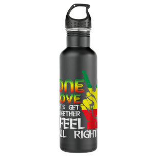 Jamaica One Love Reggae Caribbean Music Pride Flag 710 Ml Water Bottle