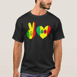 Jamaica Peace Sign Love Flag 60 Independence Day Y T-Shirt
