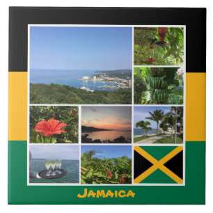 Jamaica Photo Collage Ceramic Tile