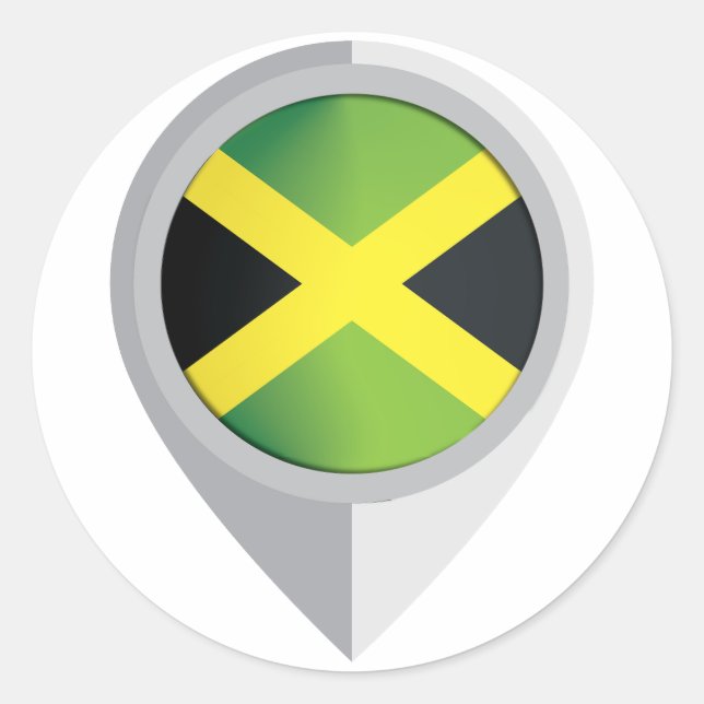 Jamaica Pin Location Flag Classic Round Sticker (Front)