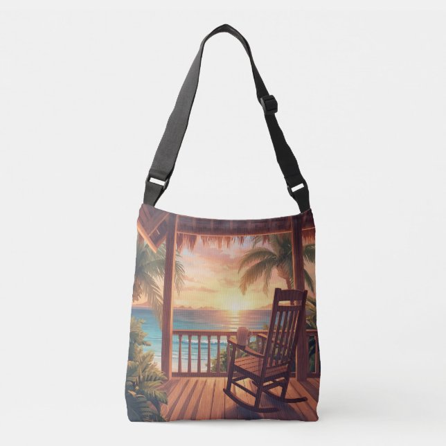 Jamaica porch life sunset crossbody bag (Front)