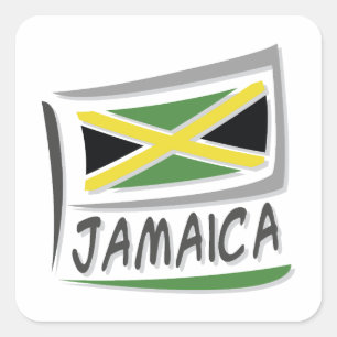 Jamaica   Pride X Flag  Square Sticker