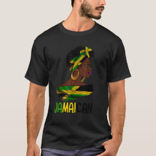 Jamaica  Proud Jamaican Woman Afro Jamaica Black H T-Shirt