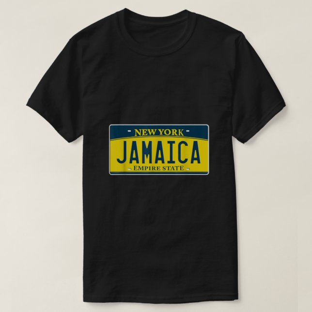 Jamaica Queens NY New York Neighbourhood License P T-Shirt (Design Front)
