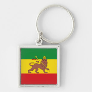 Jamaica Rasta Flag - hAILE sELASSIE I - Rasta Love Key Ring