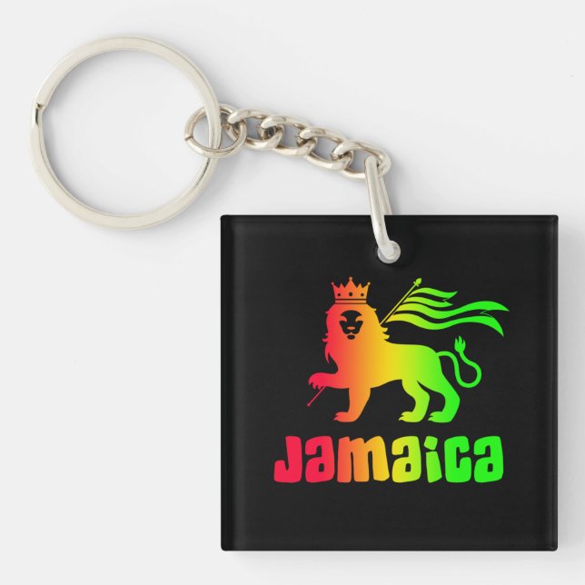 Jamaica Rasta Lion  Key Ring (Front)