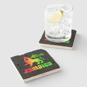 Jamaica Rasta Lion Stone Coaster