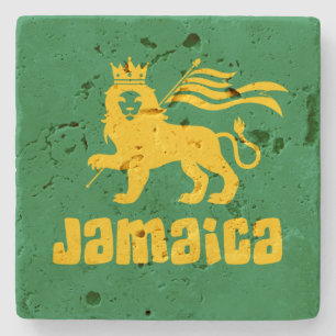 Jamaica Rasta Lion Stone Coaster
