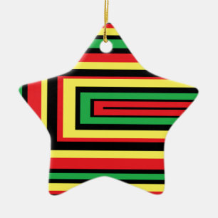 JAMAICA rasta roots colours Ceramic Tree Decoration