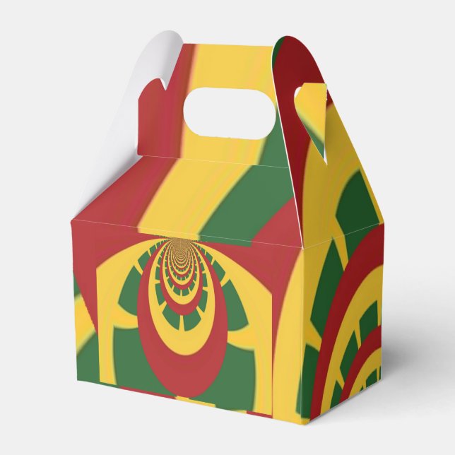 Jamaica Red Gold and Green Rasta Colours Favour Box (Back Side)