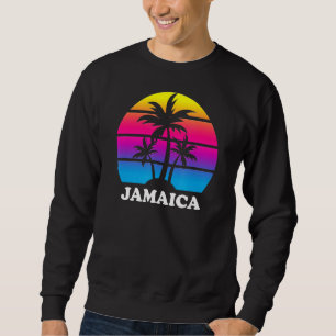Jamaica Retro Palm Tree Sunset Caribbean Vacation Sweatshirt