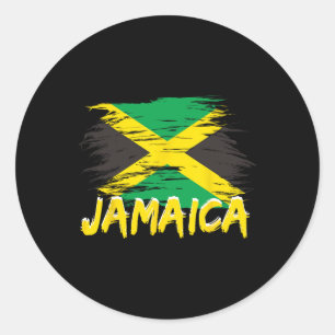 Jamaica Retro Vintage Watercolors Sport Jamaican F Classic Round Sticker