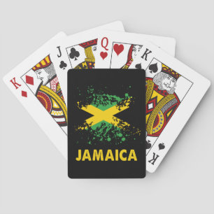 Jamaica Retro Watercolors Jamaican Flag Playing Cards
