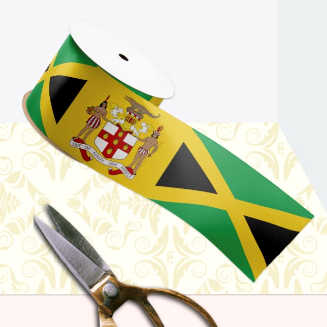 Jamaica Ribbon, Emblem, patriotic, Jamaican Flag Grosgrain Ribbon (Creator Uploaded)