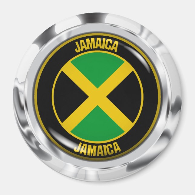 Jamaica Round Emblem Magnet (Front)