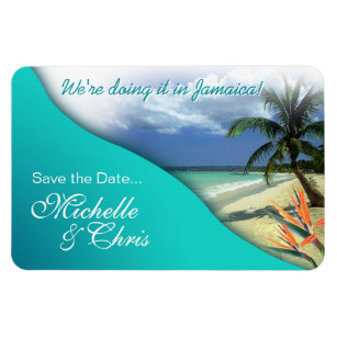Jamaica Save The Date (emerald waters) Magnet
