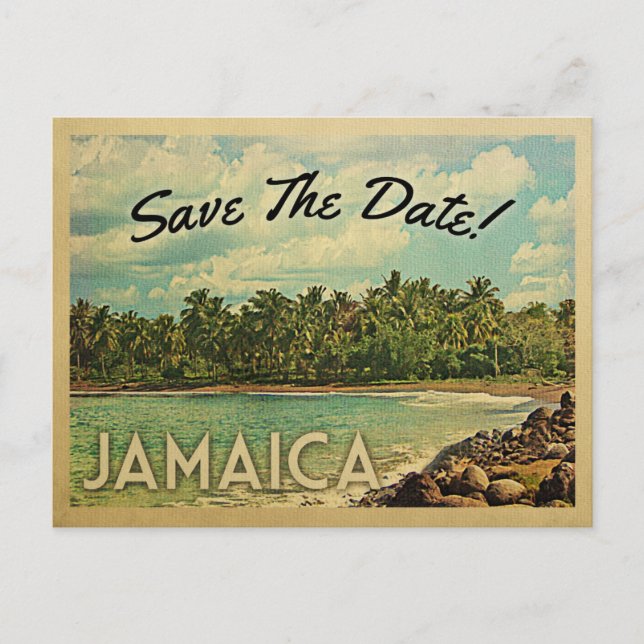 Jamaica Save The Date Vintage Postcards (Front)