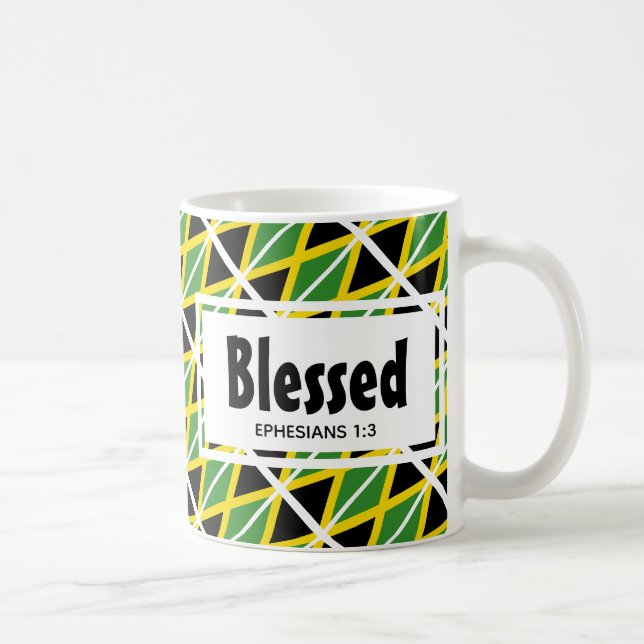 JAMAICA Scripture Patriotic White Jamaican Flag Coffee Mug (Right)