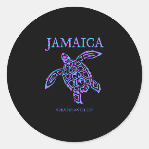 Jamaica Sea Turtle Jamaican Womens Girls Vacation Classic Round Sticker