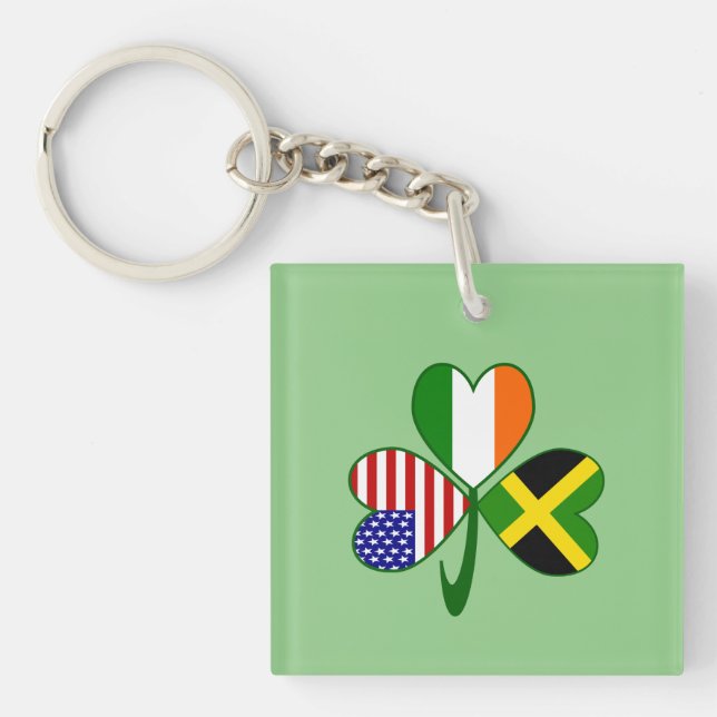 Jamaica Shamrock Key Ring (Front)