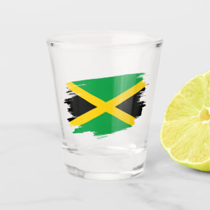 Jamaica Shot Glass, Patriotic Jamaican Flag Glass