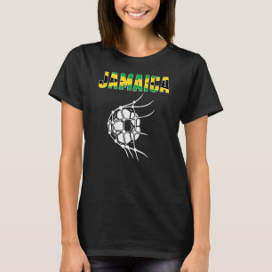 Jamaica Soccer Ball In Net Support Jamaican Footb T-Shirt