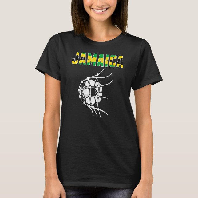 Jamaica Soccer Ball In Net  Support Jamaican Footb T-Shirt (Front)