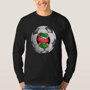Jamaica Soccer Fan Jamaican Flag Mouth T-Shirt