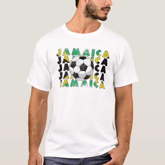 Jamaica Soccer Team Supporter Jamaica Flag T-Shirt (Front)