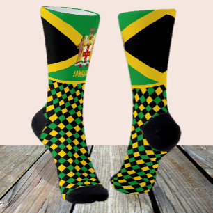 Jamaica Socks, Emblem, Jamaican flag fashion Socks