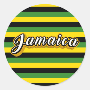 Jamaica stripes classic round sticker