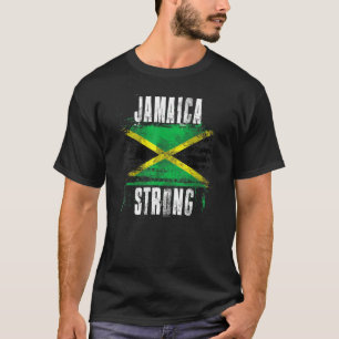 Jamaica Strong Distressed Flag Jamaican Pride T-Shirt