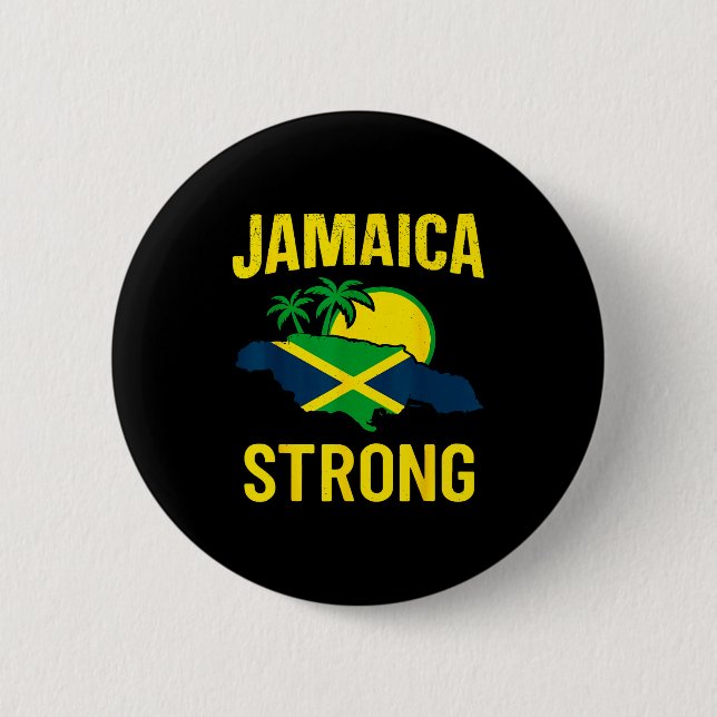 Jamaica Strong I Love Jamaican Flag Heart Women Me 6 Cm Round Badge (Front)