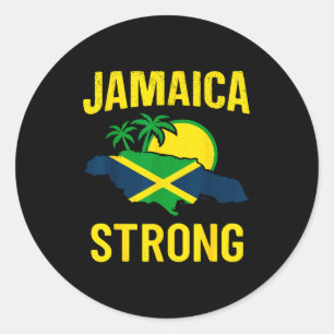 Jamaica Strong I Love Jamaican Flag Heart Women Me Classic Round Sticker