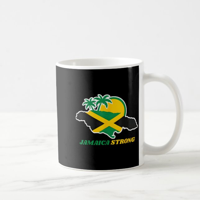 Jamaica Strong I Love Jamaican Flag Heart Women Me Coffee Mug (Right)
