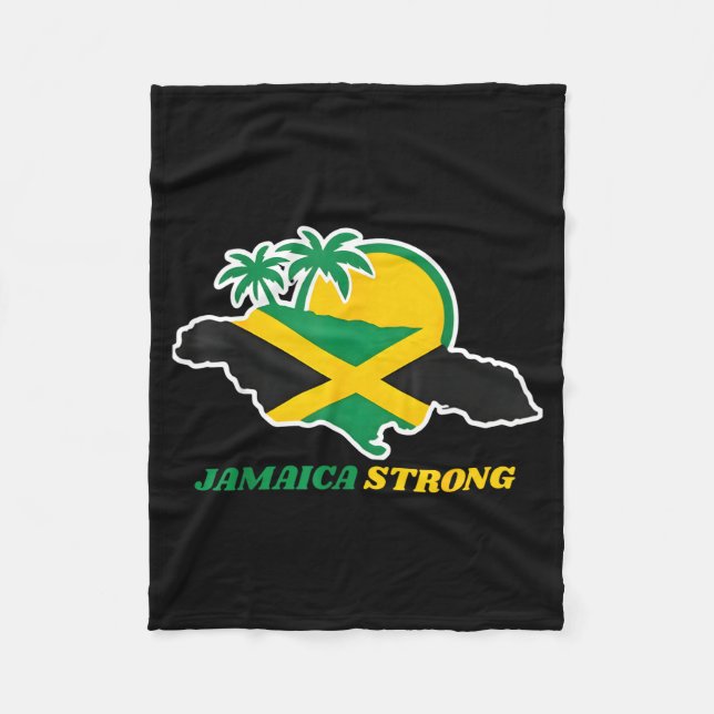 Jamaica Strong I Love Jamaican Flag Heart Women Me Fleece Blanket (Front)