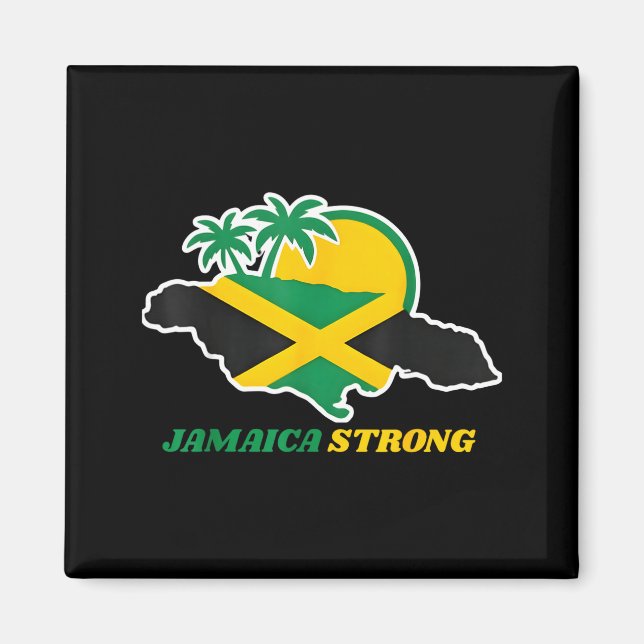 Jamaica Strong I Love Jamaican Flag Heart Women Me Magnet (Front)