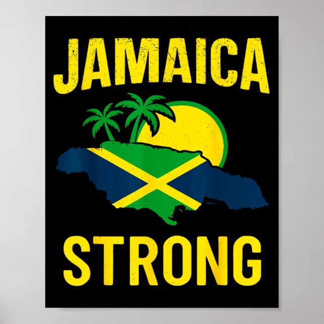 Jamaica Strong I Love Jamaican Flag Heart Women Me Poster (Front)